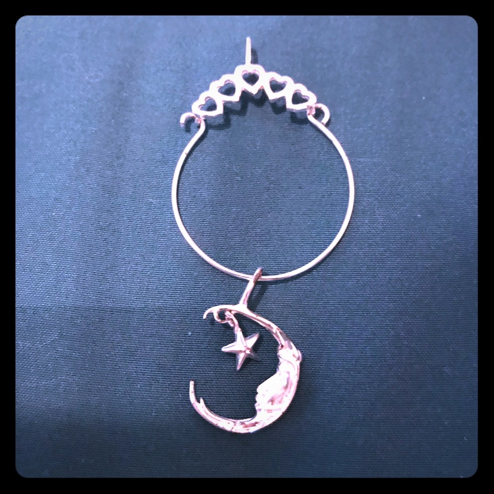 🌵 Sterling Silver Charm holder with Moon Charm